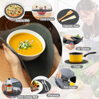4 in 1,WENWELL Vented Collapsible Microwave Splatter Cover & Mat,Kitchen dish bowl Plate lid for Food,Dishwasher-Safe,BPA-Free Silicone & Plastic