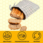 Keeki Bag - The Original Beeswax Lined Bread Bag for Homemade & Sourdough | Reusable Linen Bread Storage | Beeswax Wrap Alternative | Plastic-Free Storage w/Wide Drawstring Closure (Yellow)