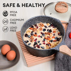 JEETEE 2 Quart Sauce Pan with Lid, Non Stick Small Pot with Coating, Masterclass Cookware Sauce Pot for Cooking, PFOA/PFOS Free