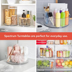 Spectrum Large Lazy Susan Organizer 11 in for Large Cabinet Fridge Pantry Table Shelf Bath Kitchen Organization, Oyster Gray Rotating Turntable Spinning Storage for Condiments Spice Bottles