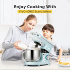 VIVOHOME Stand Mixer, 660W 10 Speed 6 Quart Tilt-Head Kitchen Electric Food Mixer with Beater, Dough Hook, Wire Whip and Egg Separator, Blue