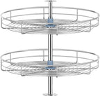 20" Lazy Susan Turntable for Cabinet - Corner Cabinet Organizer for Kitchen, Full Circle Corner Cabinet Lazy Susan Replacement Shelves Rotating Rack for Corner Base