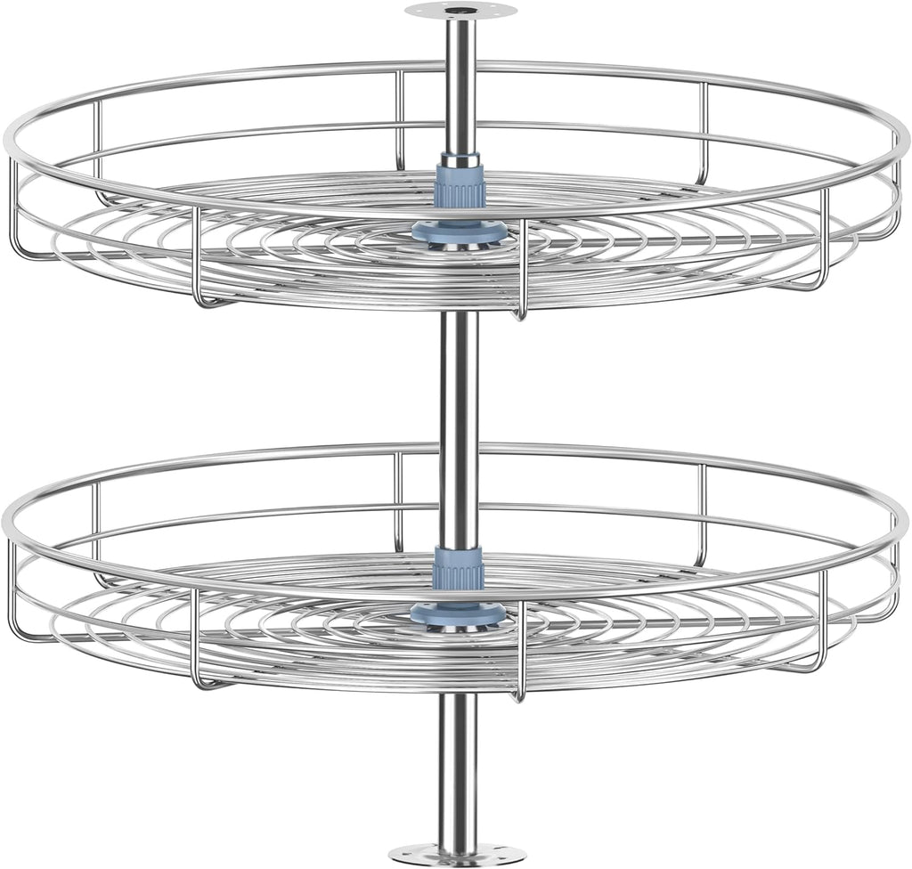 24" Lazy Susan Turntable for Cabinet - Corner Cabinet Organizer for Kitchen, Full Circle Corner Cabinet Lazy Susan Replacement Shelves Rotating Rack for Corner Base
