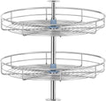 24" Lazy Susan Turntable for Cabinet - Corner Cabinet Organizer for Kitchen, Full Circle Corner Cabinet Lazy Susan Replacement Shelves Rotating Rack for Corner Base