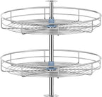 24" Lazy Susan Turntable for Cabinet - Corner Cabinet Organizer for Kitchen, Full Circle Corner Cabinet Lazy Susan Replacement Shelves Rotating Rack for Corner Base