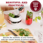Gusto Nostro Natural Marble Mortar and Pestle Set | 6 Inch - 3.5 Cup Extra Large Mortar Pestle Set for Grinding Herbs, Nuts, Grains | Pesto Grinding and Guacamole Stone Bowl | Marble Spice Crusher