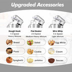 Kitchen in the box Stand Mixer, 900W 7.5QT Kitchen Electric Mixer, 6-Speed Tilt-Head Food Mixer for Baking with Dough Hook,Wire Whip,Beater (Silver)