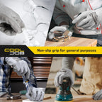 COOLJOB 12/120 Pairs Cut Resistant Safety Work Gloves with Grip, 13 Gauge Seamless Shell with PU Coating, ANSI A2 A4, Gray