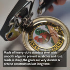 2 Pack Magnetic Manual Can Openers, with Stainless Steel Heavy Duty,Oversized Easy Turn Knob,Soft Grip Handles,Smooth Edge Safety Cut Sharp Blade (Black)