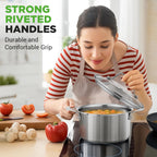 NutriChef 3-Quart Stainless Steel Pot with Glass Lid - 18/8 Food Grade Heavy Duty Cookware Stockpot for Stews, Simmering & Soups, Dishwasher Safe, For Induction, Gas & Ceramic Cooktops - NCSP3