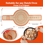 UBeesize 2 Pack Thickened Silicone Bread Sling, Reusable Sourdough Bread Baking Mat For Dutch Oven 2-8 Qrt, Non-Stick, Easy To Clean, With Extra Long Handles Bread Baking Sheet Liner.