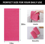 Homaxy 100% Cotton Terry Kitchen Towels(Rose Red, 13 x 28 inches), Checkered Designed, Soft and Super Absorbent Dish Towels, 4 Pack