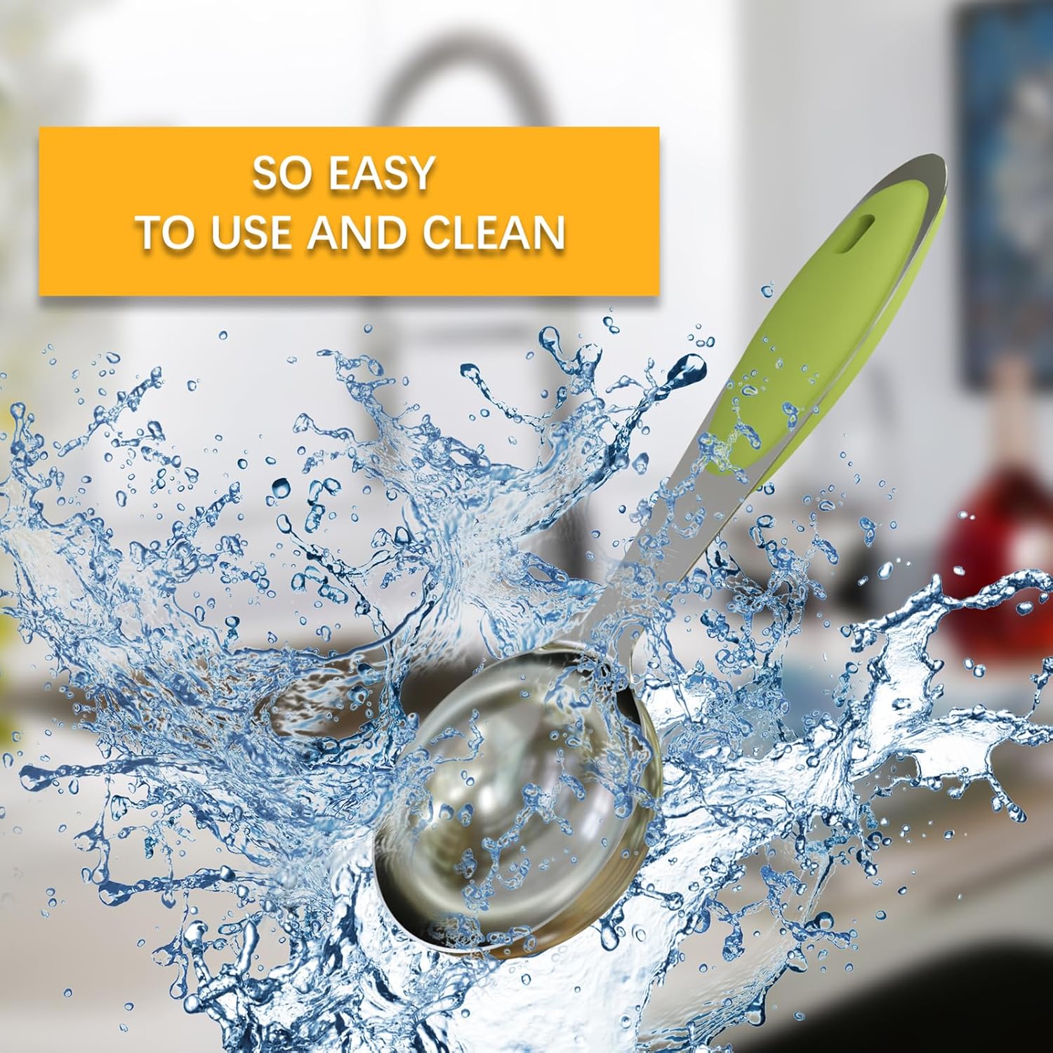 2PCS 1 Tbsp(3tsp, 1/2oz, 15ml) Single Measuring Spoon with Green Silicone Grip, Stainless Steel Individual Measure Scoop Only