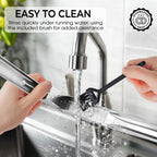 Garlic Press Stainless Steel - No Need to Peel Garlic Mincer & Crusher - 304 Inox, 7.34 Oz, Large Trough - Ergonomic Handle, Easy to Clean, Dishwasher Safe (2 Years Warranty) (Orange)