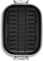 HexClad Hybrid Nonstick Small Roasting Pan with Rack, Dishwasher-Friendly, Oven-Safe Up to 900°F, Compatible with All Cooktops
