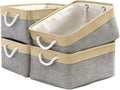 TcaFmac Cube Storage Bin, Storage Baskets for Organizing [4 Pack] Closet Organizers and Storage with Handles(Gold&Grey,15.7" L×11.8" W×8.2" H)