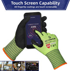 Schwer ProGuard Highest Level Cut Resistant Work Gloves PR3326 for Extreme Protection，ANSI A9 Cut Gloves with Reinforced Thumb, Non Slip, Breathable, Durable, Touch-screen, Non PFAS, Yellow1 Pair（S）