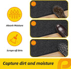 JSEI Dirt Trapper Door Mat 20"x32" Non-Slip Washable Entrance Mat, Dog Doormats, Absorbent & Fade-Resistant Floor Mats, Low Profile Welcome Mats for Entryway, Front Door, and Inside Entrance, Black