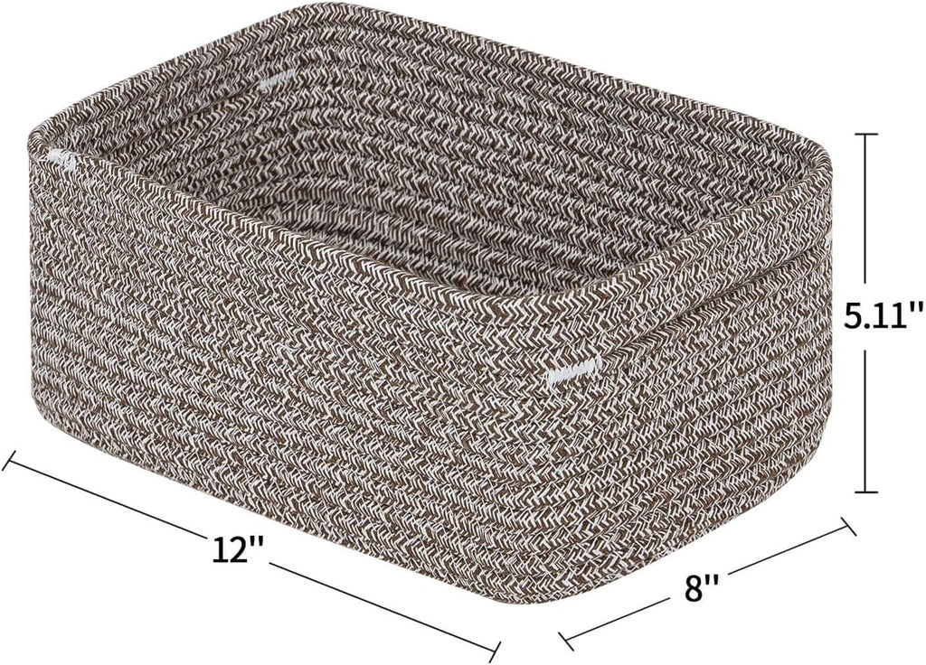 CubesLand Woven Basket for Organizing/Storage,Cube Shelf Closet Storage Baskets Bins,Long-lasting Toy Storage Basket,Stylish Room Decor Basket,Rope Basket,Mixed Dark Brown Basket for Shelves