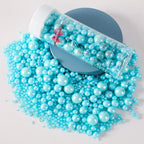 Kasvan Blue Pearl Sugar Sprinkles - Edible Candy Pearls 130g/4.58 Oz, Mix Size, Baking Cake Decorations, Ice Cream Toppings and Cookie Decorating, Wedding Party Chirstmas Supplies