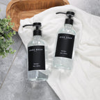 Set of 5 Kitchen Soap Dispenser Set 16 Oz Glass Hand Dish Soap Dispenser with Stainless Steel Pump, Cement Tray, Dish Scrub Brush for Farmhouse Rustic Home Bathroom Decor (Transparency)