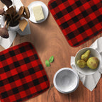 Waffle Weave Plaid Dish Cloths, 100% Cotton - 12 x 12 Inches, Ultra Soft Absorbent Quick Drying Dish Towels Buffalo Check Dish Rags for Kitchen, 8 Pack - Spring and Summer - Red & Black