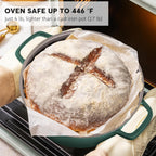 Large Dutch Oven Pot with Lid-7.5QT Cast Aluminum Oven Pot with Two Handles Lightweight for Bread Baking Braising and Roasting(Green)