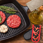 Geiserailie 8 Pieces Pan Handle Sleeve Heat Resistant Pot Sleeve Grip Non-Slip Skillet Pot Holder Machine Washable Cast Iron Handle Cover Cotton Assist Holder, 4 Styles, 3 x 6 Inch(Vivid Style)