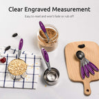 U-Taste 10 Piece Measuring Cups and Spoons Set in 18/8 Stainless Steel (Purple)