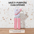 Zulay Kitchen Heavy Duty Stainless Steel Can Opener Manual with Bottle Opener - Rust Proof Manual Can Opener With Turn Knob & Soft Grip Handles