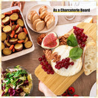 Lounsweer 6 Pcs Thicken Cutting Board Bulk Wood Board for Chopping Serving Charcuterie Material for Laser Engraving Mother' Day Wedding Housewarming Gift(Bamboo,17 x 6 Inches)