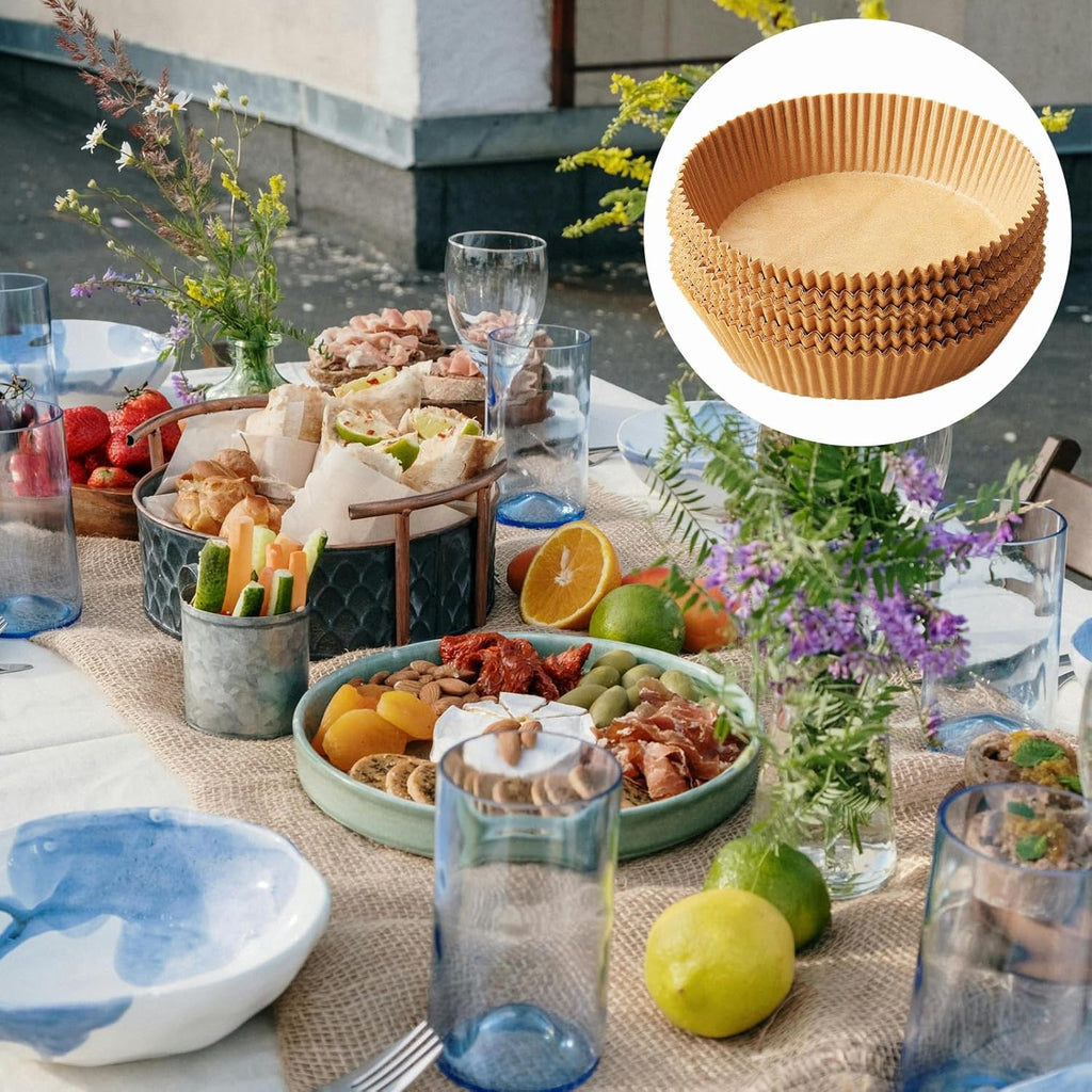 Air Fryer Liners Disposable,200PCS Victoyaw 9 Inch Round Air Fryer Parchment Paper Liners for 5-8QT Air fryer,Easy to Clean Non-Stick Waterproof Airfryer Paper Liner