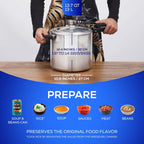 Universal (13.7 Quart / 13 Liter) Pressure Cooker, 14 Servings, Aluminum Pressure Cooker With Multiple Safety Systems and Heat Resistant Handles For Stews, Soup, Meat, and Beans