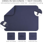 Bellemain XXL Dish Mat Microfiber Dish Drying Mat, Super absorbent (Navy, 17" x 24")