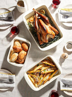 LE TAUCI Deep Casserole Dishes for Oven, 13.7”x9.6” Ceramic Baking Dish Set with Roasting Racks, Large Lasagna Pans with Handles, Rectangular Bakeware as Gift for Mom, Forest Green (4.6QT/3.0QT/1.6QT), Set of 3