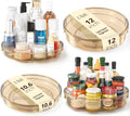 LAMU 4 Pack Lazy Susan Organizer, Lazy Susan Turntable for Cabinet, Refrigerator, Table Top, Kitchen, Bathroom, Pantry Organizers and Storage, 12in 10.6in, Amber