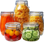 32 oz Wide Mouth Glass Jars with Airtigh Lids, 4 Pack Glass Pickling Jars for Canning, Fermenting, Large Mason Storage Container for Coffee, Flour, Sugar, Pasta