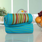 Urban Villa Kitchen Towels Waffle Stripes Dish Towels for Kitchen Azure Color Set of 6 Kitchen Towels Highly Absorbent Cotton Over Sized 20X30 in with Mitered Corners Kitchen Hand Tea Towels
