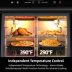 Air Fryer Toaster Oven Combo, 24 QT Fench Door Countertop Toaster Oven, 360 Degree Air Flow, 15 Cooking Functions, Digital Controls, 13 Accessories Included, Stainless Steel Finish