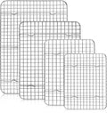TeamFar Cooling Rack Set of 4, Stainless Steel Grid Cooking Roasting Racks for Various Size Baking Sheet Toaster Oven Pan, Healthy & Heavy Duty, Mirror Finish & Dishwasher Safe