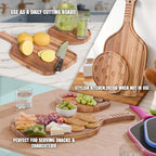 New – Set of Pickleball Paddle & Ball Charcuterie Board Set – Acacia Wood Cheese & Cutting Board (16.9” x 8.1”) Pickleball Gifts for Men/Women, Pickle Ball Plates, Pickle Ball Accessories
