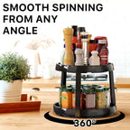 Simple Houseware 2-Tier Lazy Susan Spice Organizer, 10-Inch Diameter, Rustic Brown