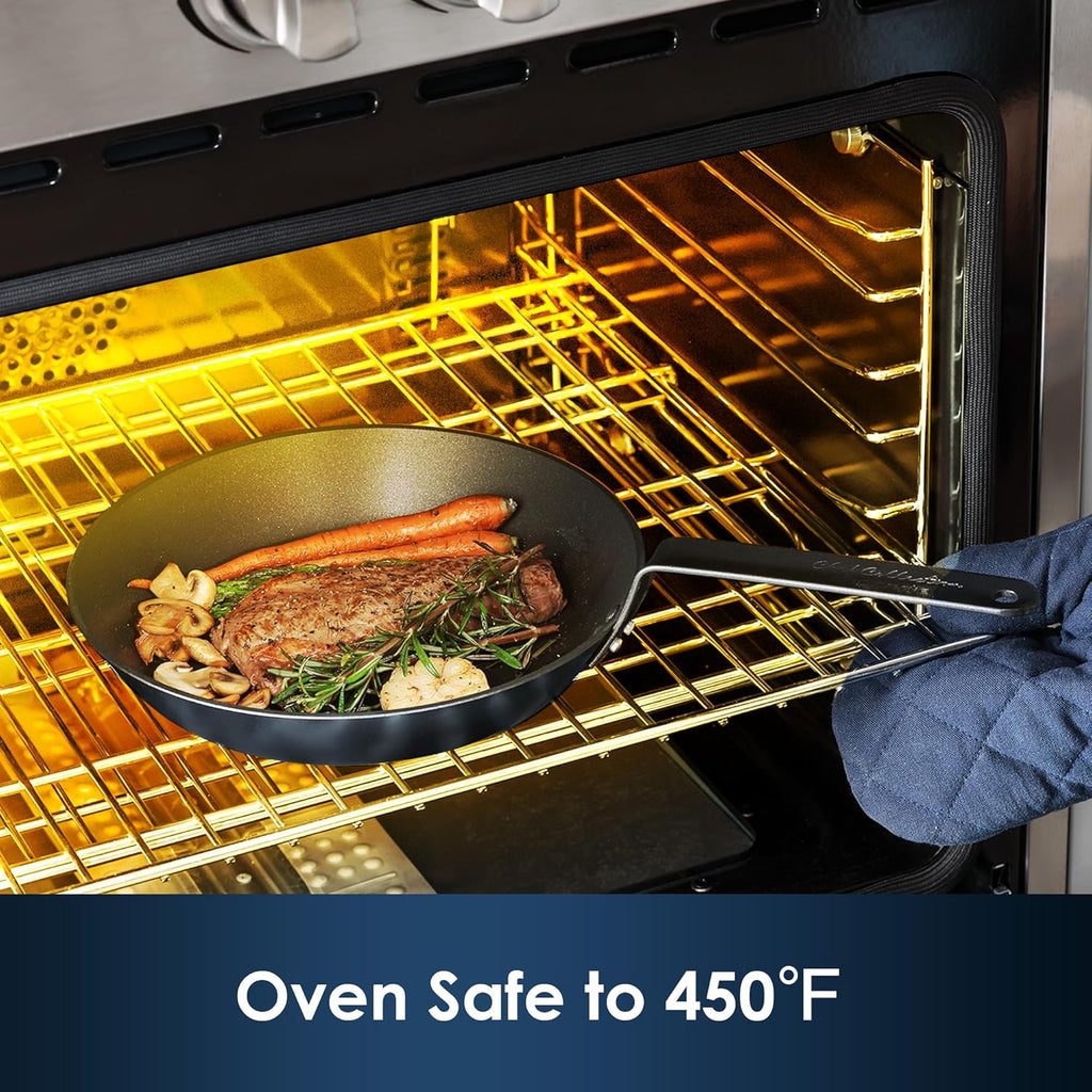 SENSARTE Nonstick Frying Pan Set 2-Piece, Oven Safe Skillets with Swiss Coating, Induction Compatible Chef Pan Set, Dishwasher Safe Cooking Pans, PFOA PFOS Free, 10 and 12 Inch