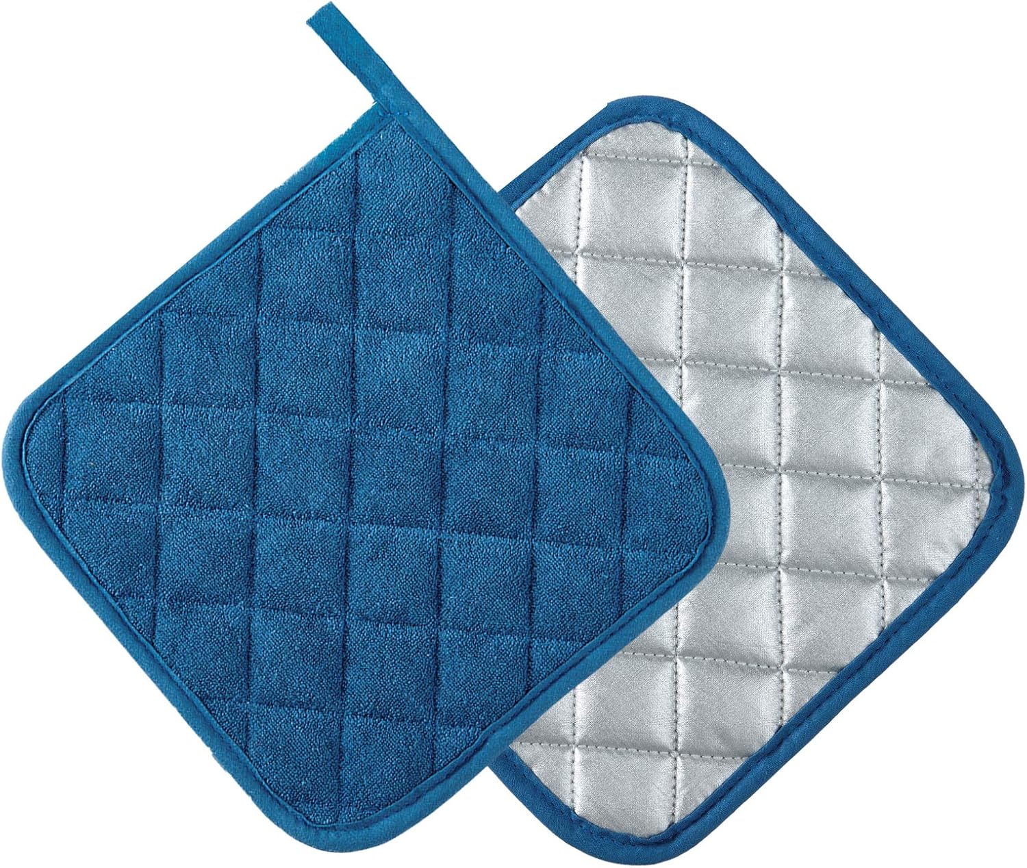 Joyhalo 4 Pack Pot Holders for Kitchen,Cotton Oven Holder with Great Heat Resistance,Non Slip Hot Pads for Kitchen Clearance,Federal Blue
