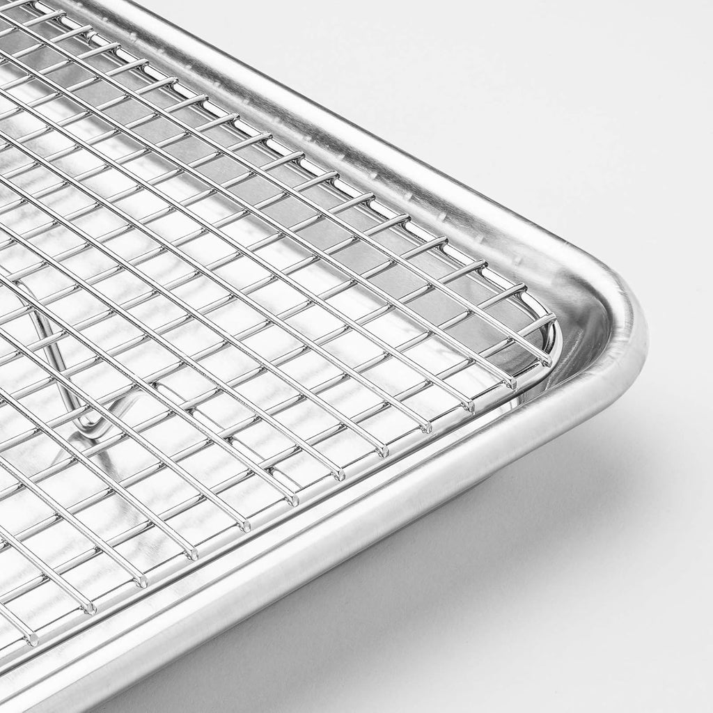 Last Confection (Set of 2) Stainless Steel 12" x 17" Baking & Cooling Racks (Fits Half Sheet Pan) - Cookie Baker's Oven Wire Rack