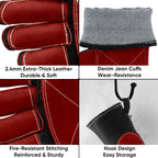 TICONN Welding Gloves, 16 IN L/XL/XXL 1000°F Heat-Resistant Fireproof Leather Gloves for Welders, Stick, Forge, Mig, Tig, BBQ