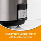 Crock-Pot Large 8-Quart Programmable Slow Cooker with Auto Warm Setting Black Stainless Steel