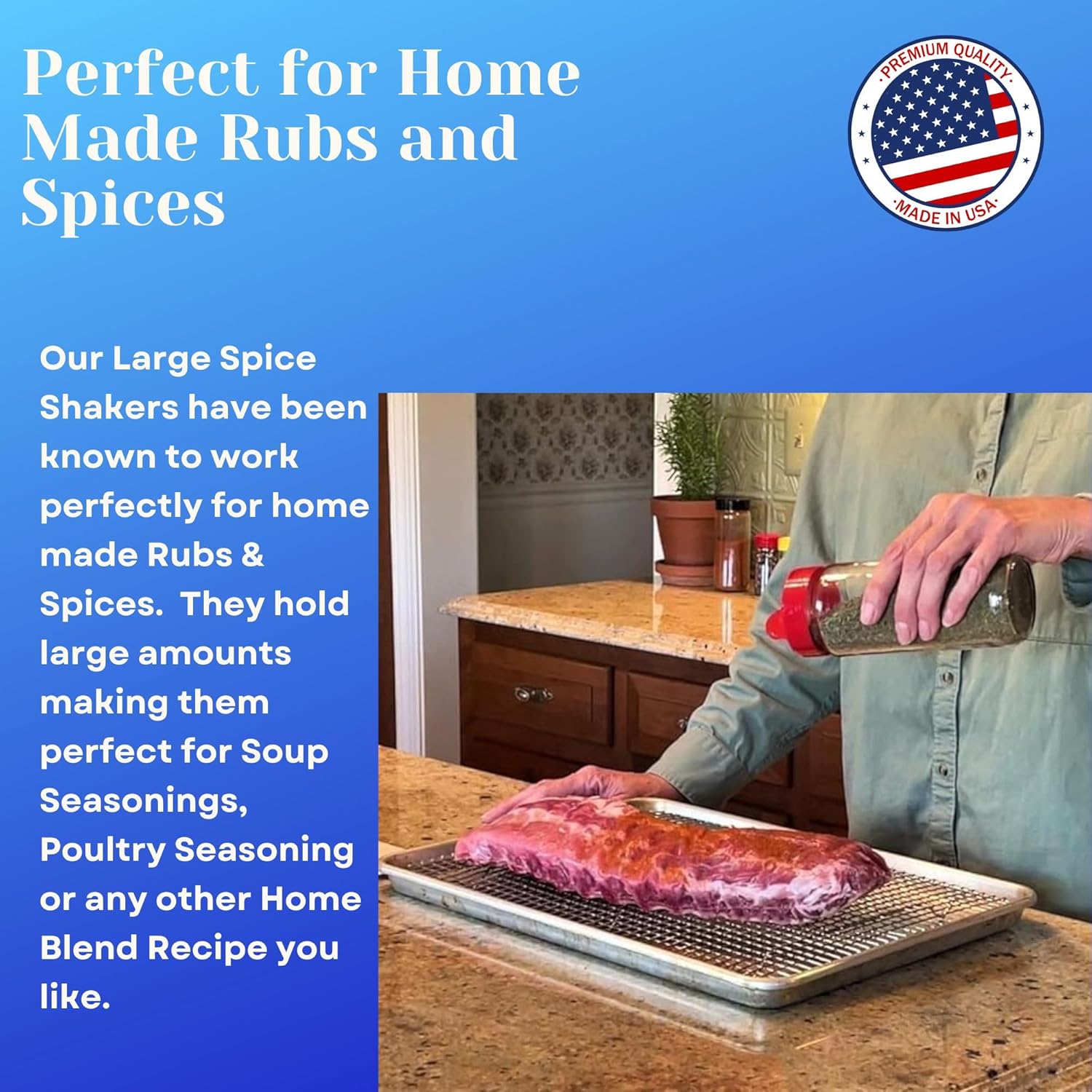 JARMING COLLECTIONS Glass Spice Jars with Shaker Lids - Spice Containers 16 oz Popcorn Seasoning Shaker or Parmesan Cheese, Cinnamon Sugar Dispenser