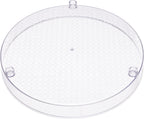 Amazon Basics 2 Tier Lazy Susan Turntable Organizer, 12" Diameter, Clear