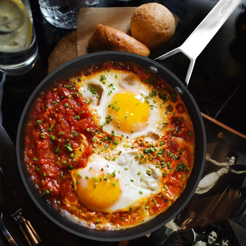 MsMk 10-Piece Pots and Pans Set non stick, Cookware Sets for building a starter kitchen or refreshing, Even Heating, Easy Clean-Up, Comfortable Handling, Induction Compatibility